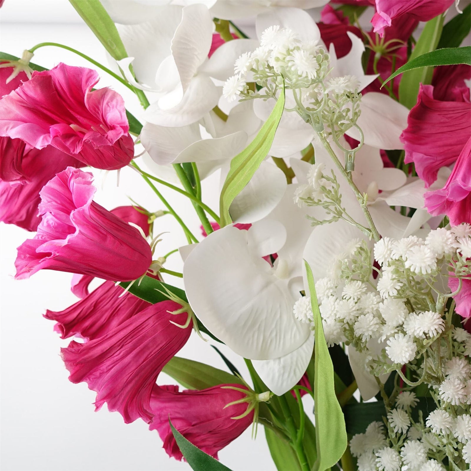 Pack Of 6 X 100cm Artificial Phalaenopsis Orchid White Stem