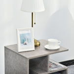 3-tier Side End Table Open Shelves Storage Coffee Book | Gray