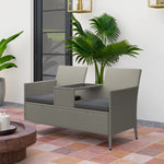Outsunny Rattan Chair Garden Furniture Patio Companion Love Seat