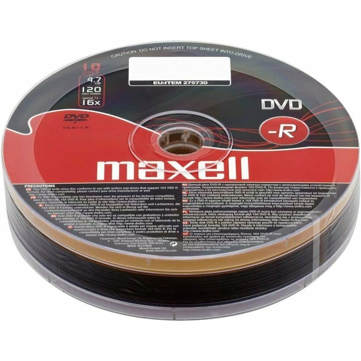Dvd-r 16x 10-piece Shrink Wrap | White
