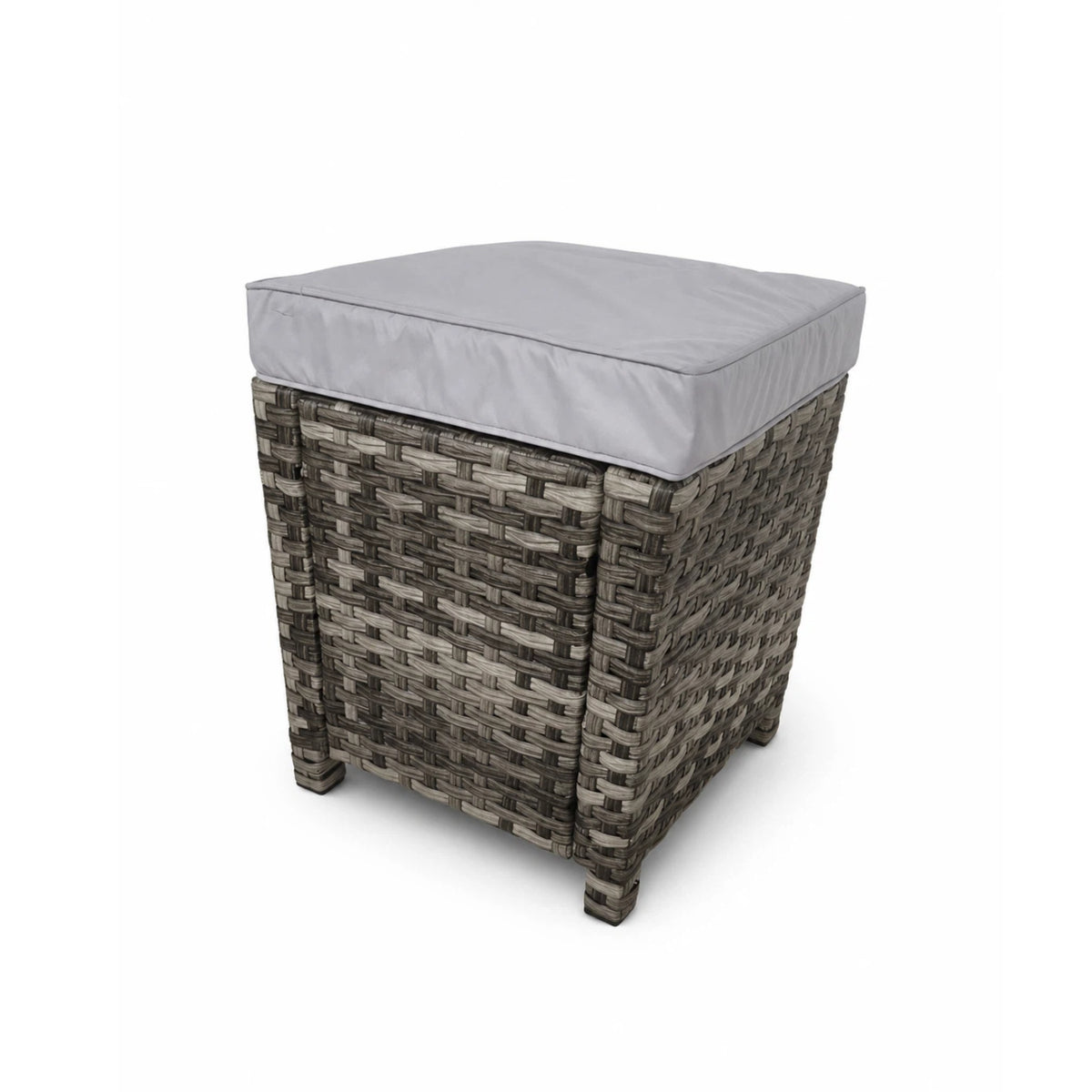 Indoor & Outdoor Living The Maldives Grey Aluminium 9 Seat Corner Gas Firepit Rattan Dining Set