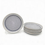 Reactive Ash Blue Glaze Dinnerware Dessert Plate Set 19.8cm | Set of 6 | Blue