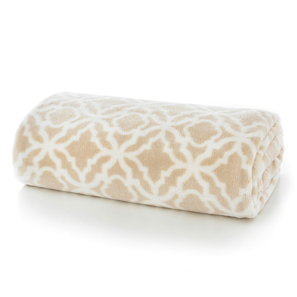 Morley Printed Heavyweight Supersoft Fleece Throw | 150cm x 180cm | Pink