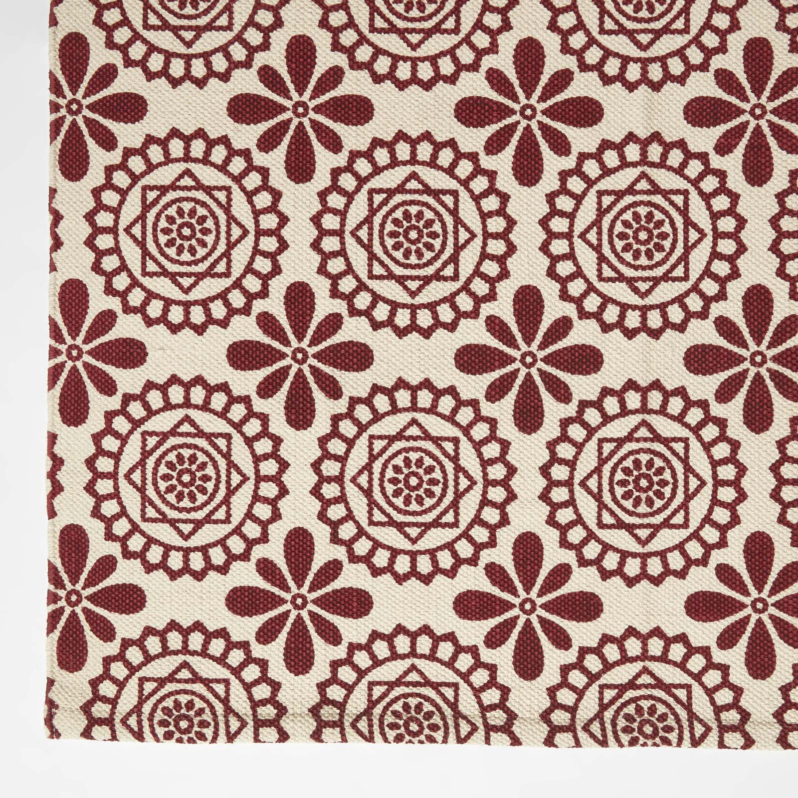 Cassia Red Cotton Geometric Rug | 150cm x 220cm | Red