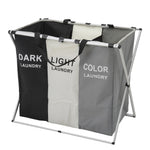 3-section Foldable Laundry Basket With Aluminium Frame