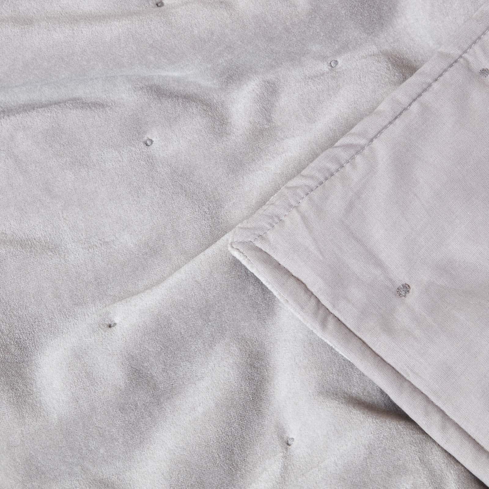 Velvet Cotton Quilted Throw | 125cm x 150cm | Light Grey
