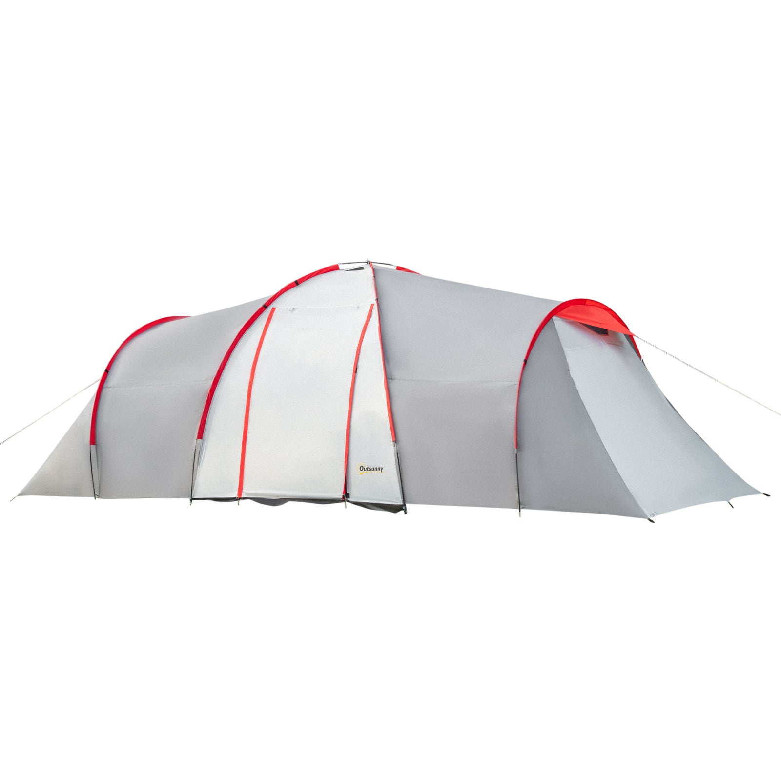 4-6 Man Tunnel Tent, Camping Tent W/ Bedroom, Living Area | Gray