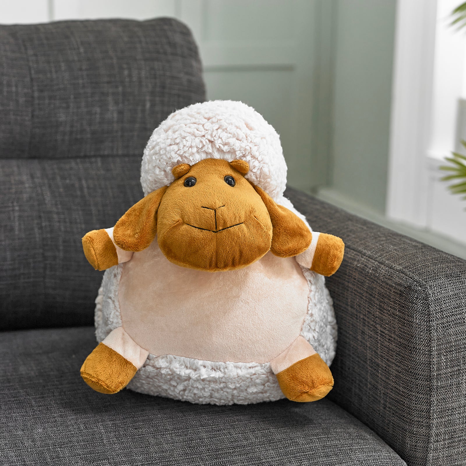 Soft Giant Handwarmer Cozy Plush Sheep | 30cm x 30cm | White