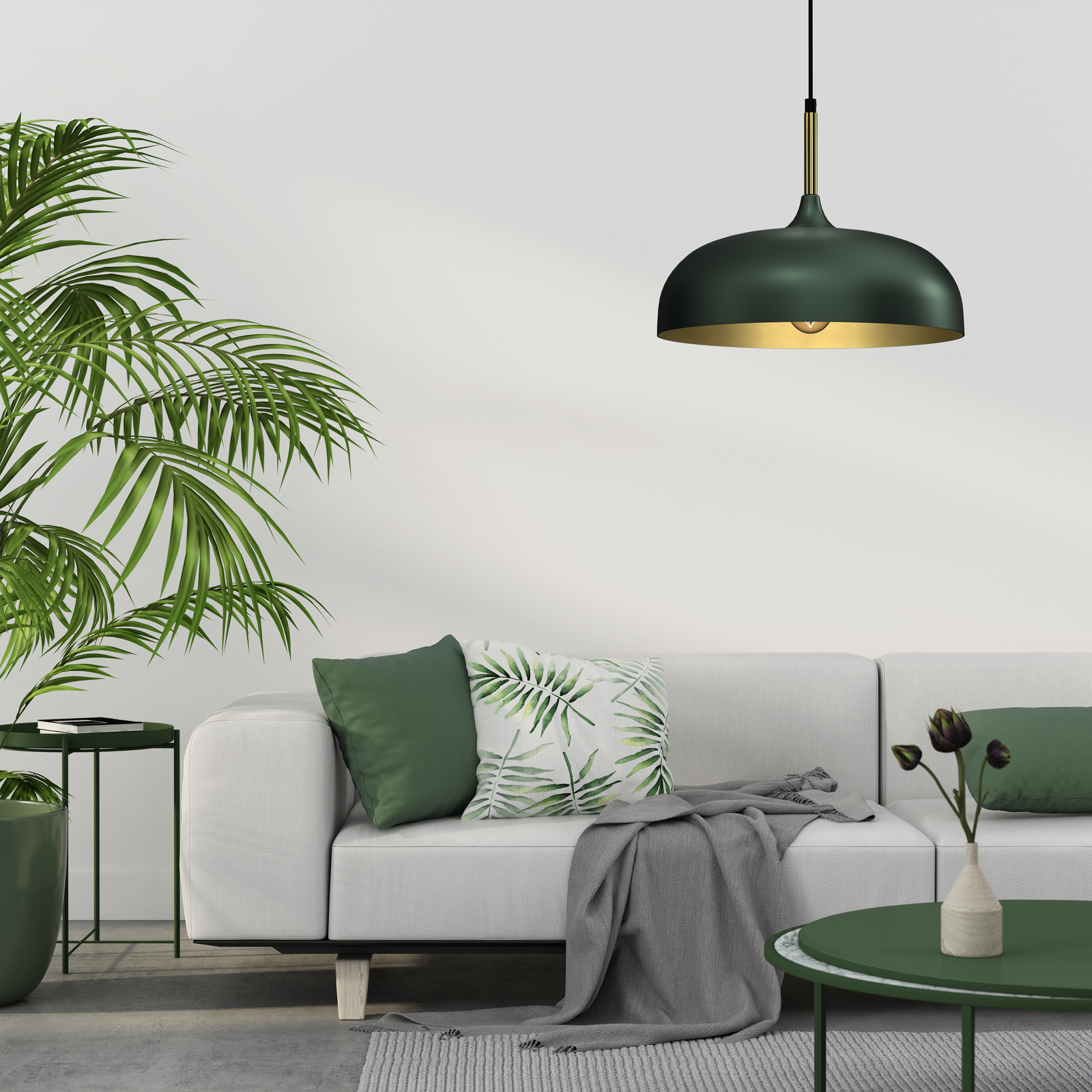 Pendant Lamp Lincoln 1xe27 35cm | 35cm | Green