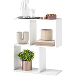 Side Table, Narrow End Table With Storage Shelves | White