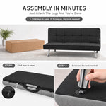 Britney Linen Sofa Bed 3 Seater | Black
