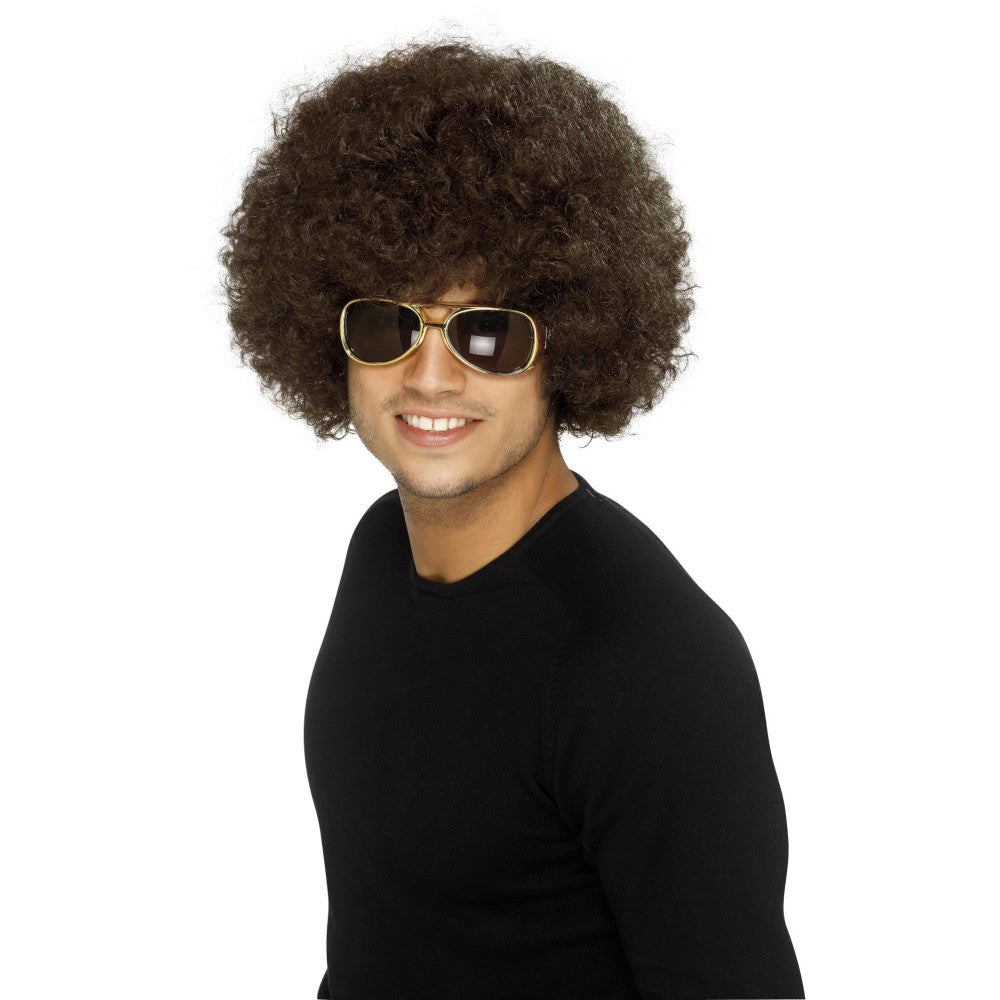 70s Funky Afro Wig | Brown