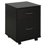 Pedestal Office Mobile Filing Cabinet 2 Drawer | One Size | Black