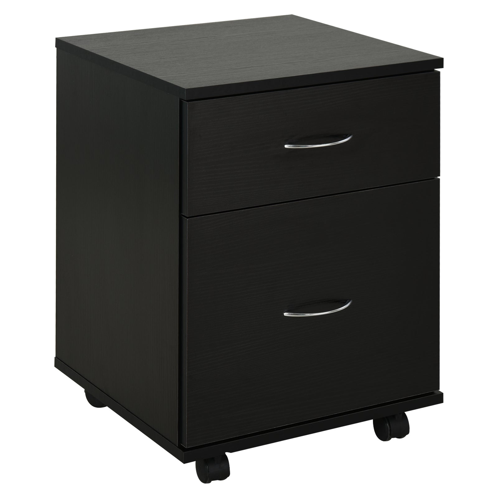 Pedestal Office Mobile Filing Cabinet 2 Drawer | One Size | Black