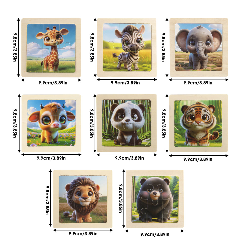 Wooden Toddler Animals Cognitive Jigsaw Puzzle Set