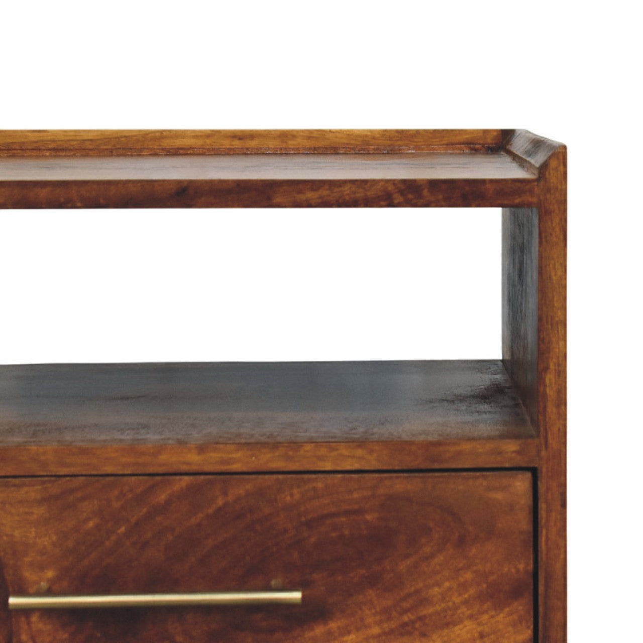 Valenza Open Frame Bedside, 2 Drawers, 1 Open Shelf, brown