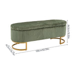 Corduroy Upholstered Storage Bench | Green