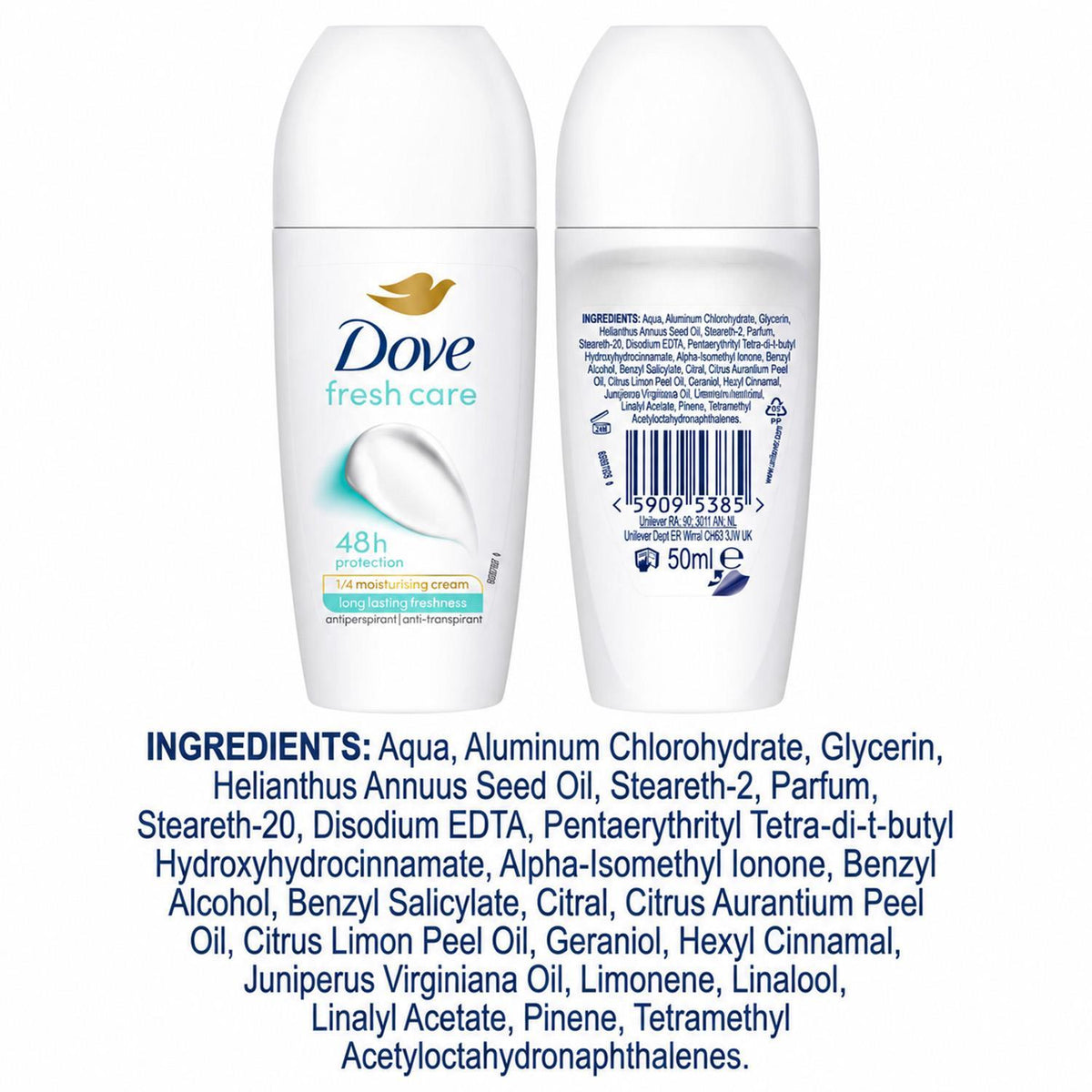 Fresh Roll On Antiperspirant 48h Of Sweat & Odour Protection, 3x50ml