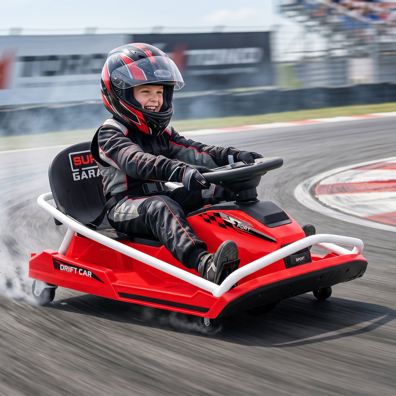 24v Electric Go Kart For Kids With Drift Mode, Soft Start | Red
