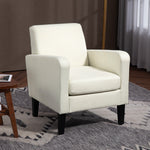 Modern Armchair Accent Chair With Rubber Wood Legs | One Size | Cream