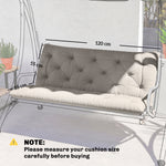 Garden Bench Cushion, Seat Pad With Ties | Grey