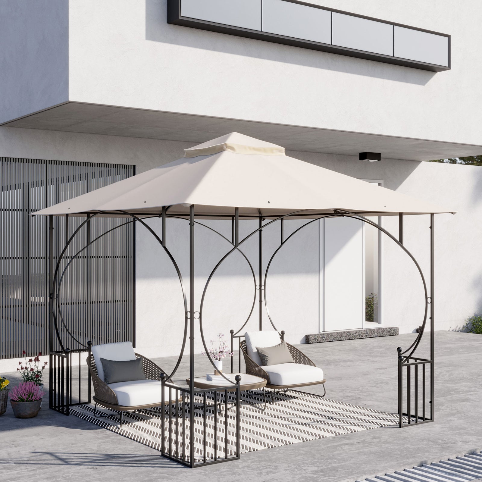 Gazebo Canopy Replacement Cover 3 X 3(m) 2-tier Roof Top