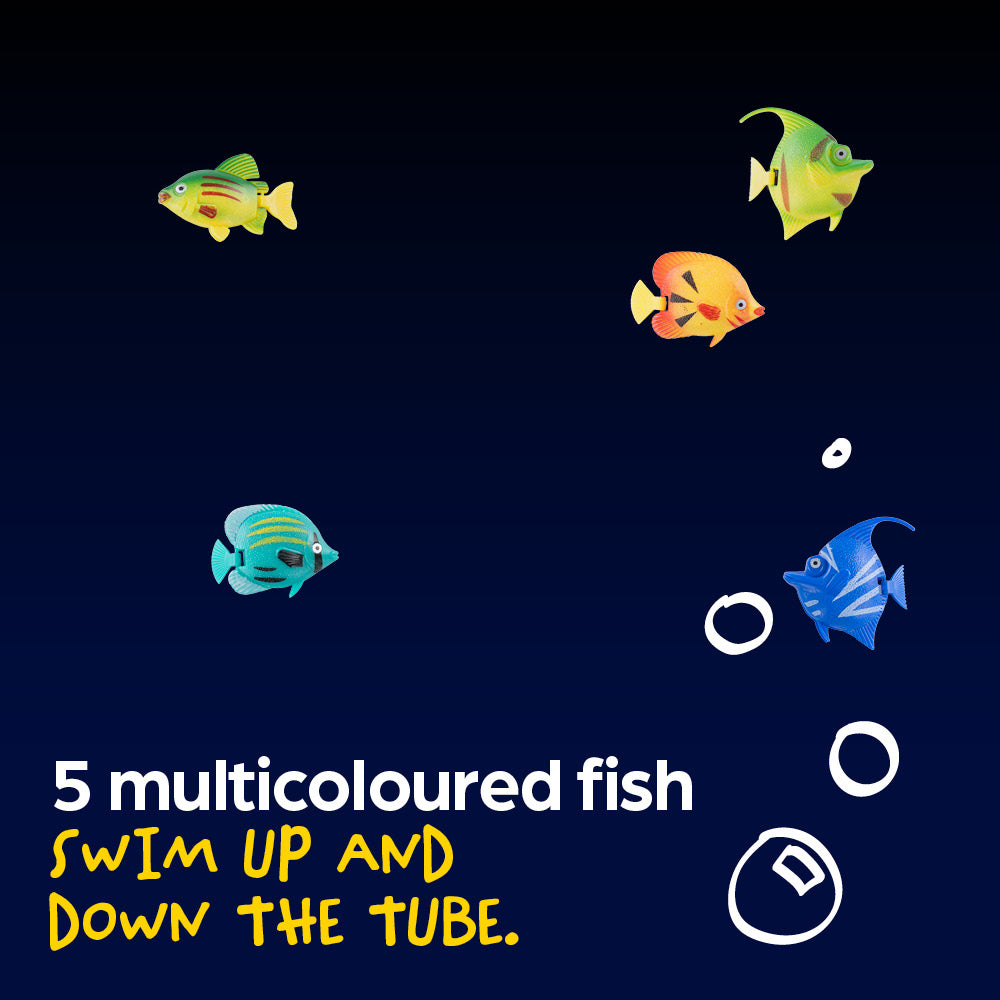 Wicked Gizmos Led Bubble Lamp 90cm Colour Changing With Fish For Sensory Play