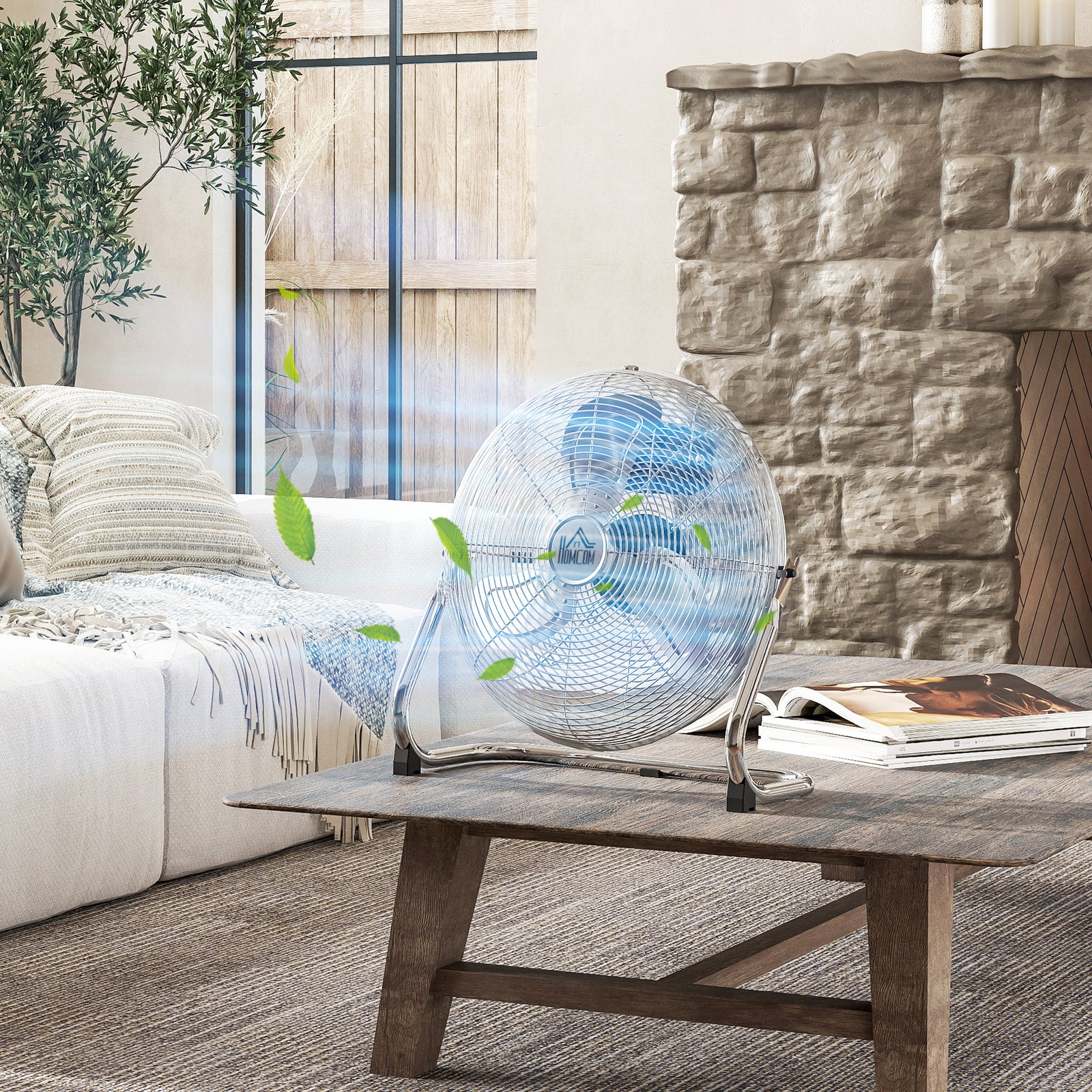 Metal Floor Fan With 3 Speeds & Adjustable Tilt