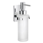 Frosted Glass 200ml Soap Dispenser With Chrome Wall Mount | Polished Chrome