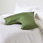 V Shaped Pillowcase Organic Cotton 400 Tc | V Shape | Moss Green