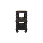 Spindle Shelf Console In Carbon Ash, 2 Open Shelf, Black Brown