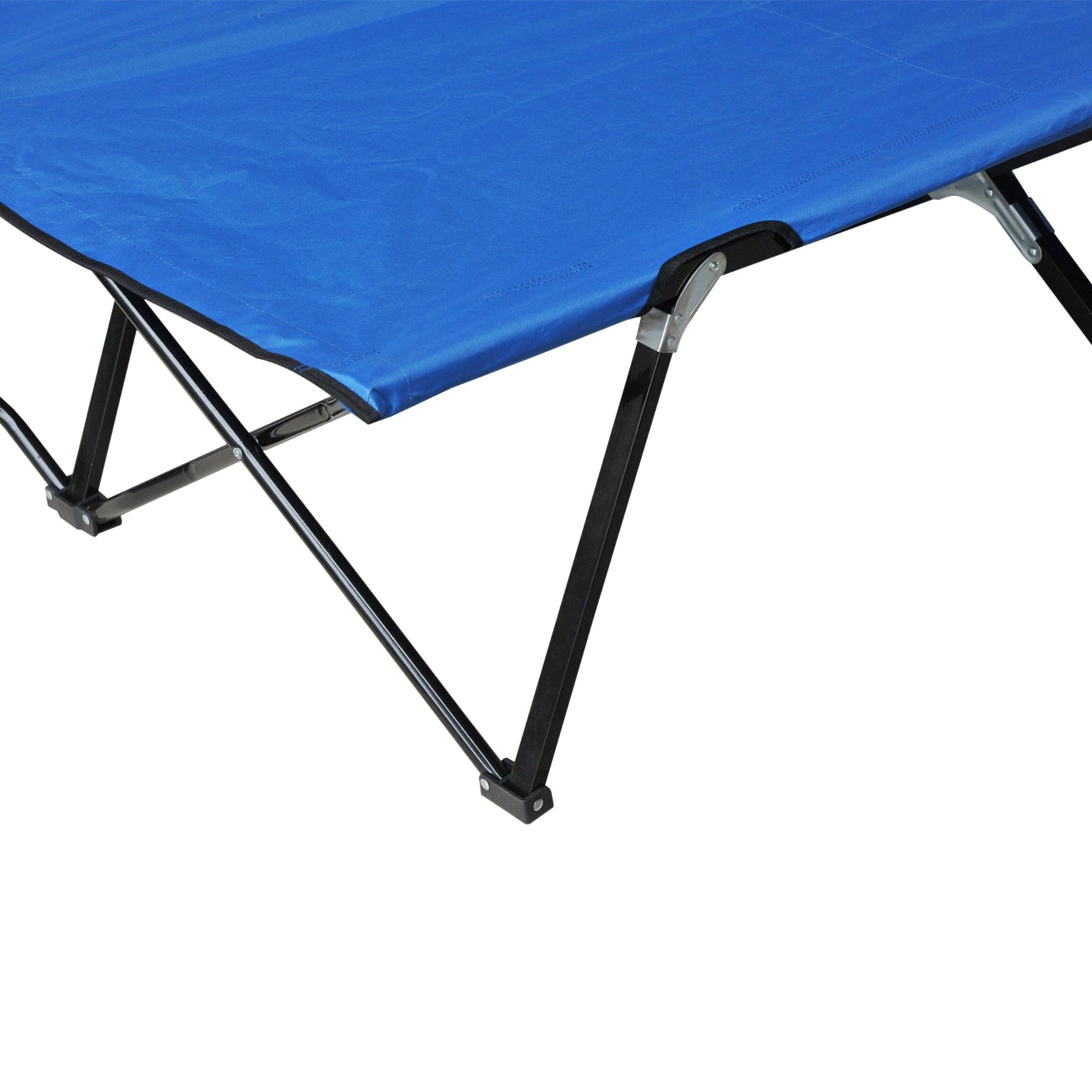 Double Camping Folding Cot Outdoor Portable Sleeping Bed | Blue