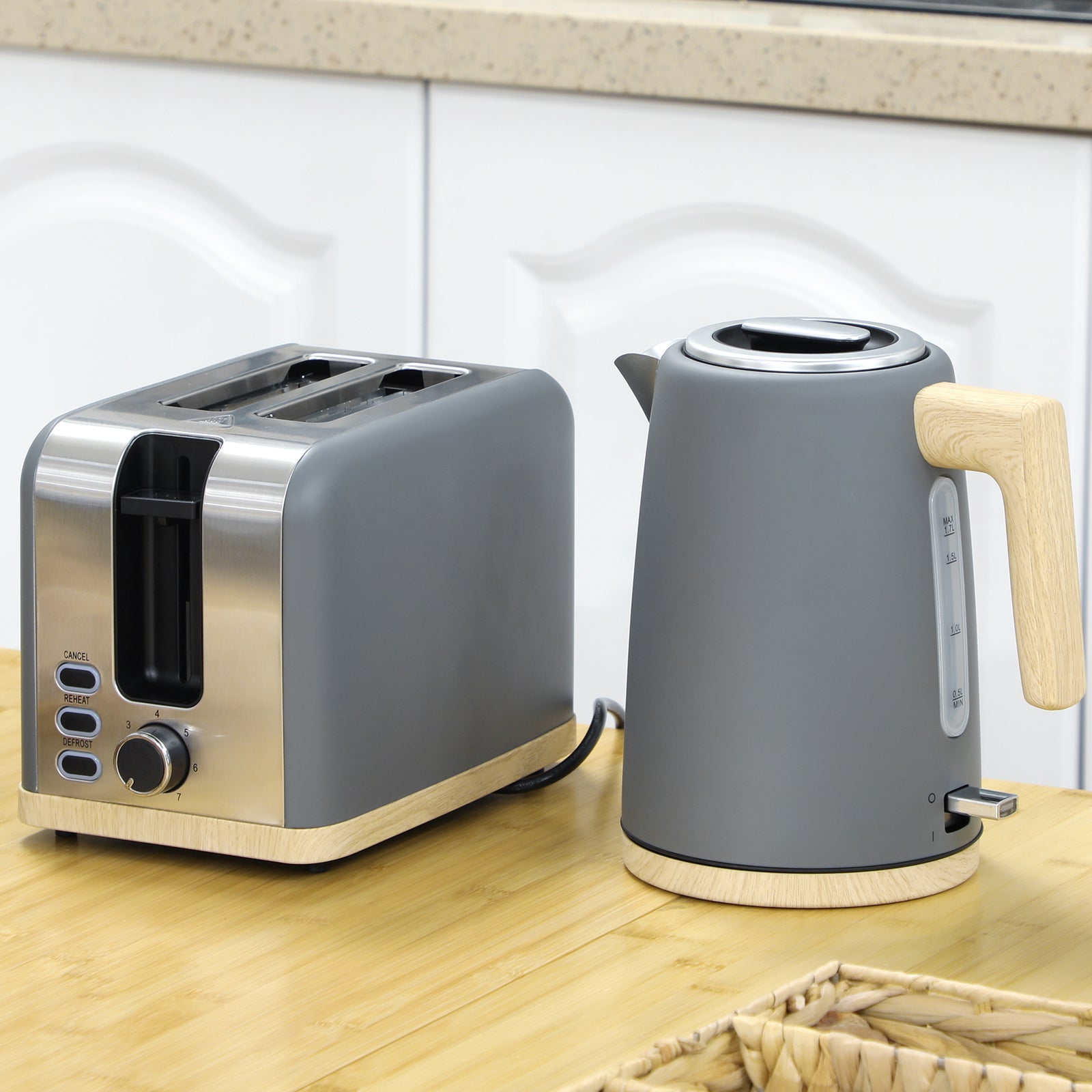 1.7l Electric Fast Boil Kettle And 2 Slice Toaster Set