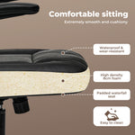 Ergonomic Office Computer Chair Pu Leather Swivel Recliner With Flip-up Armrests | Black