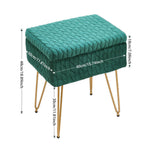Rectangle Upholstered Storage Ottoman Vanity Stool