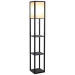 Floor Lamp Reading Lamp With 3 Tier Storage Shelf Fabric