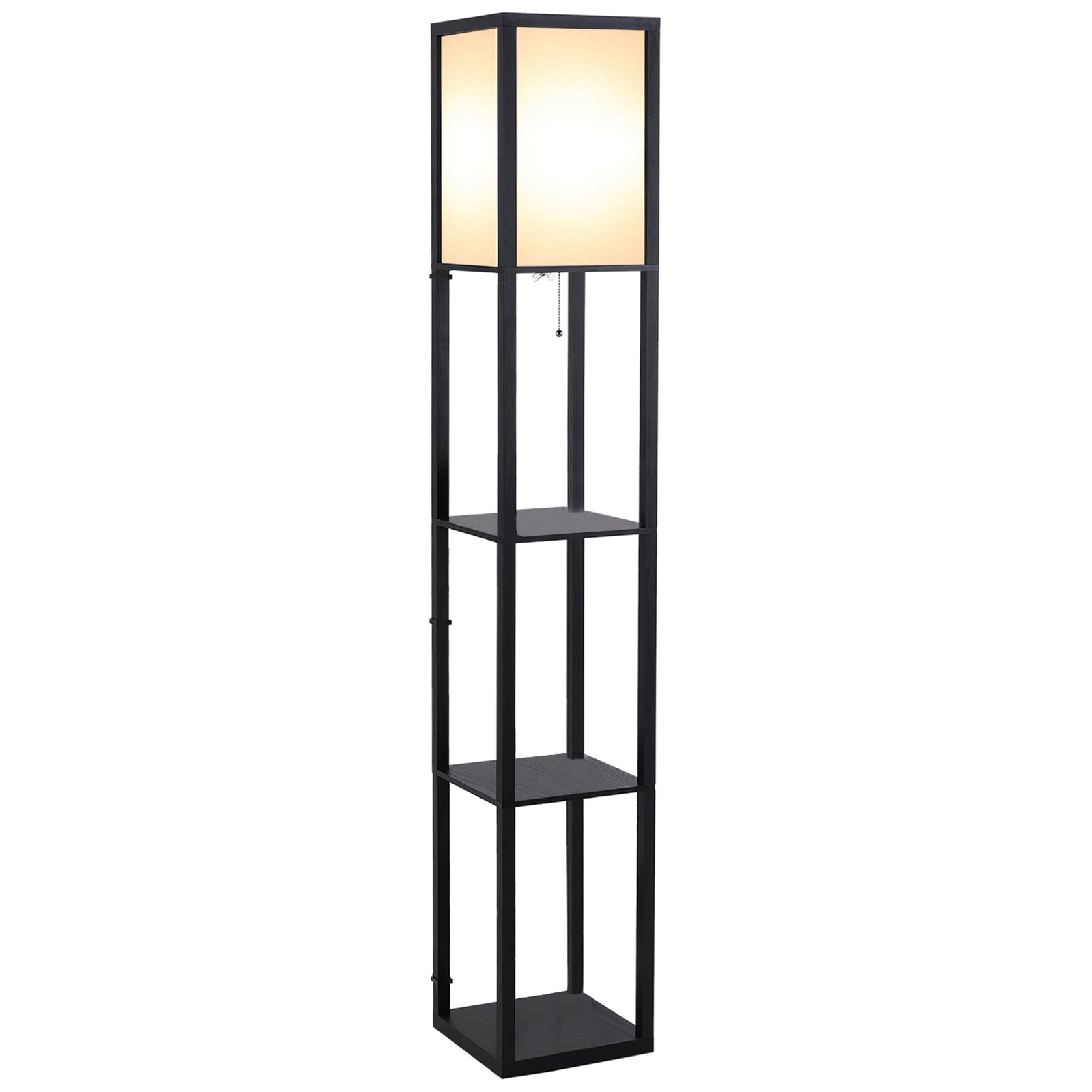 Floor Lamp Reading Lamp With 3 Tier Storage Shelf Fabric