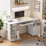 HOMCOM Wood Computer Desk Laptop Workstation Drawer Shelf For Home Office
