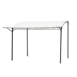 Patio Metal Gazebo Door Window Awning Wall Mount Shelter | Black
