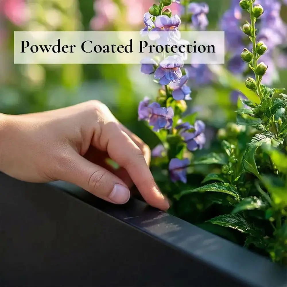 Zinc Galvanised Trough Planter | 75cm x 32cm x 32cm | Matte Black