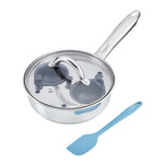 Stainless Steel Egg Poacher Pan With Spatula | 2 Cup | Silver