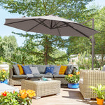 3m Hanging Parasol W/ Cross Base