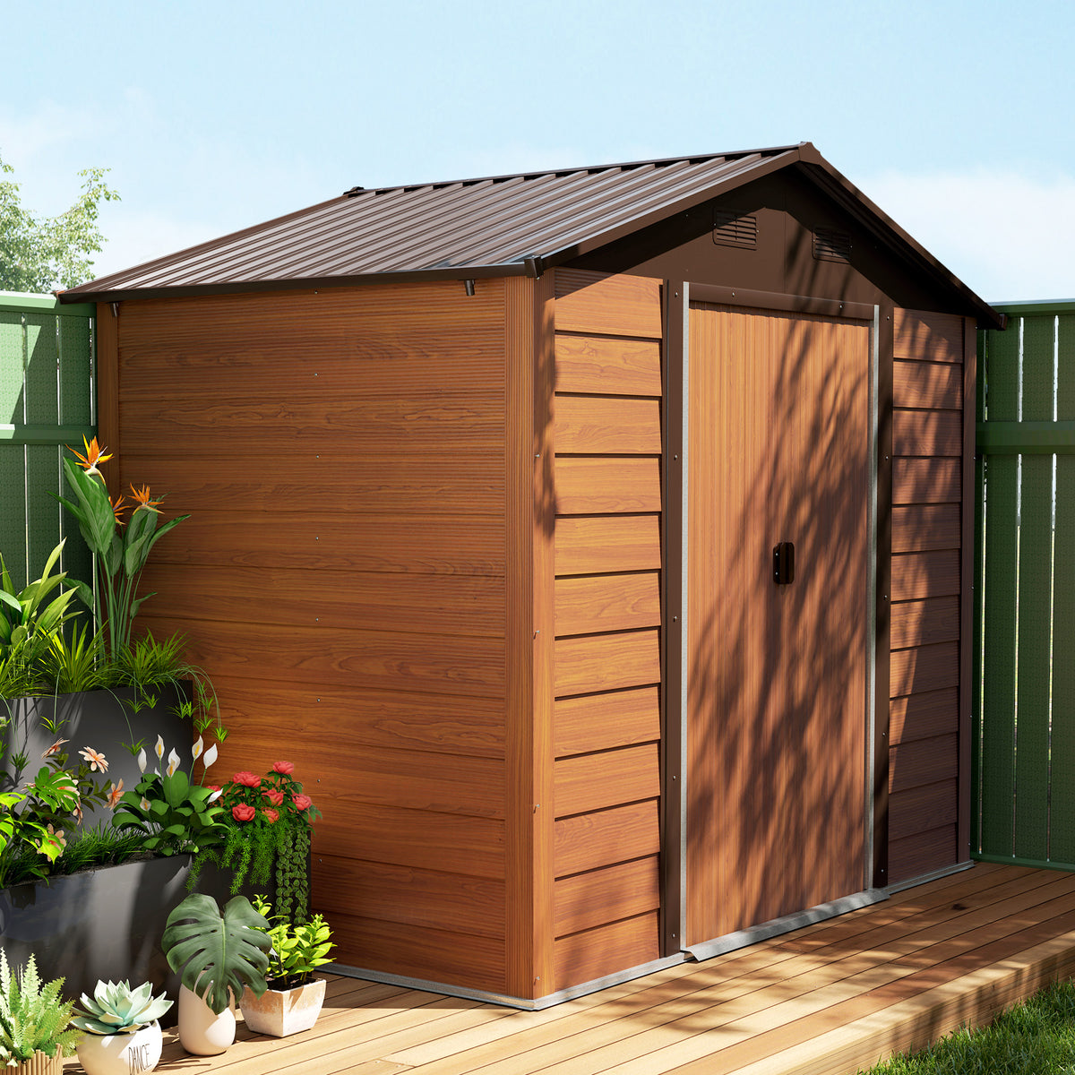 Outsunny Garden Shed, Tool Storage Sliding Door
