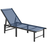 Sun Lounger, 5-level Reclining Sun Lounger Chair | Dark Blue