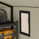 Garden Shed Tool Storage House W/ Lockable Door, Foundation
