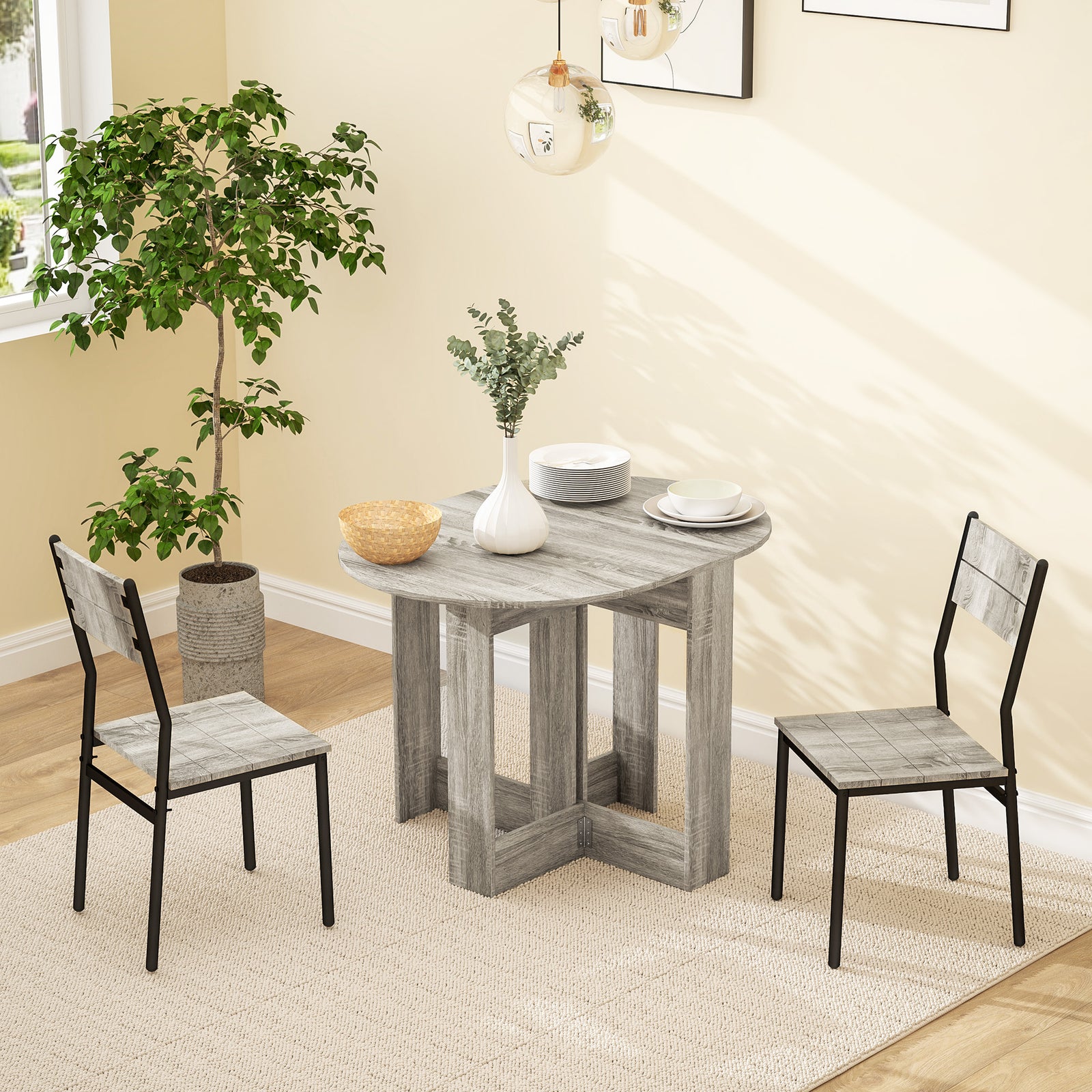 Folding Drop Leaf Dining Table Foldable Dinner Table