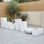 Zinc Galvanised Trough Planter | 75cm x 32cm x 32cm | White