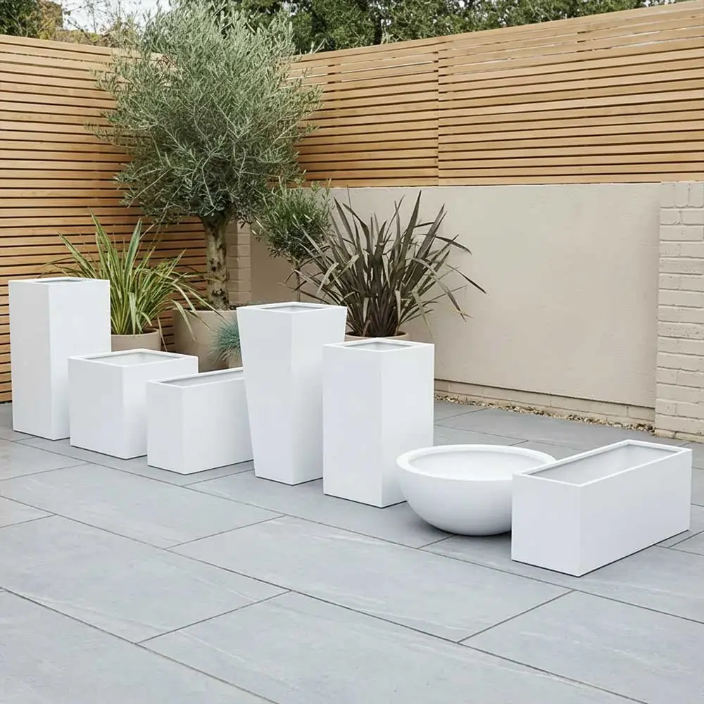 Zinc Galvanised Trough Planter | 75cm x 32cm x 32cm | White