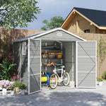 8x6ft Garden Shed With Foundation Kit, Vents & Lockable Door