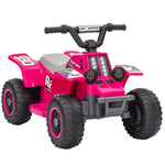 6v Electric Quad Bike, Kids Ride On Atv W/ Forward Backward, Headlights | Pink